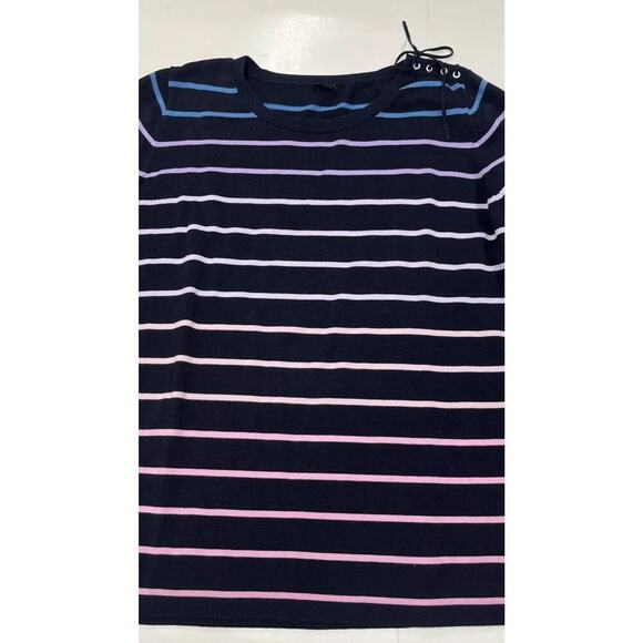 Talbots Navy Blue Striped Knit Sweater Plus Size 3X Casual Career Classic. - Picture 8 of 12